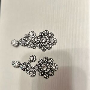 Elegant Black and Silver Floral Earrings